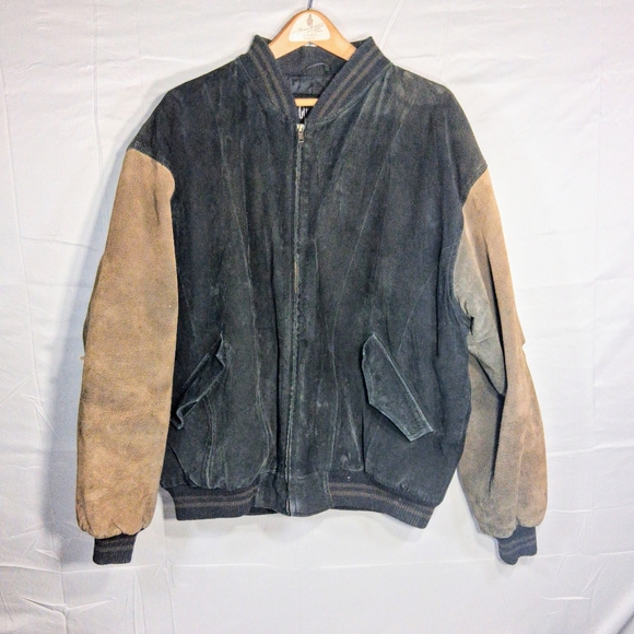 Goldway Other - Goldway Men's L/G Suede Leather U2k Distressed Retro Barn Vintage Bomber Jacket